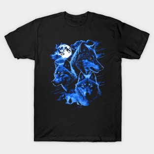 Majestic Wolves Howling at the Moon Graphic Tee T-Shirt